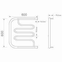 Водяной полотенцесушитель MIXLINE Серия СИМПЛ ПM2 ML-556330, нержавеющая сталь, пм-образная форма