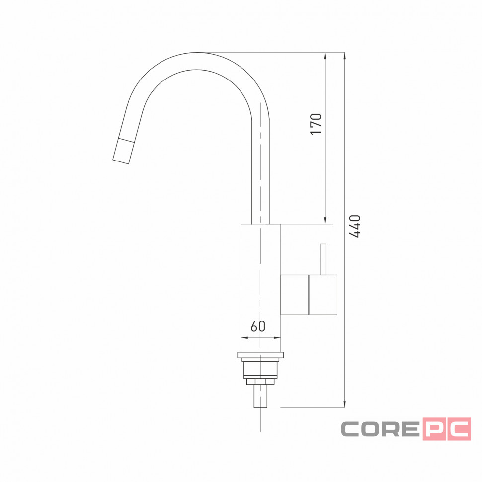 Проточный водонагреватель WH-005 нерж корпус (3,3 кВт, УЗО, кухня) MIXLINE