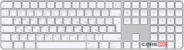Беспроводная клавиатура Apple Magic Keyboard with Touch ID and Numeric Keypad русская (белый) (MK2C3RS/A)