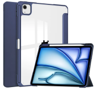 Чехол-книжка Mosbros для Apple iPad Air 13 (2024) (полиуретан с подставкой/отсек для стилуса) (синий)