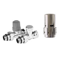 Набор термостатический прямой Royal Thermo Design 1/2quot; Click (Хром) с термоголовкой Design (Хром)