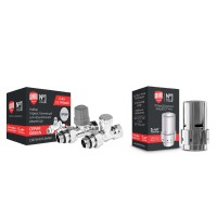 Набор термостатический прямой Royal Thermo Design 1/2quot; Click (Хром) с термоголовкой Design (Хром)