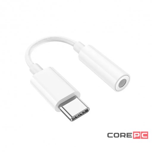 Кабель-переходник Hoco LS35 Type-C (папа) на AUX 3.5мм (мама) белый