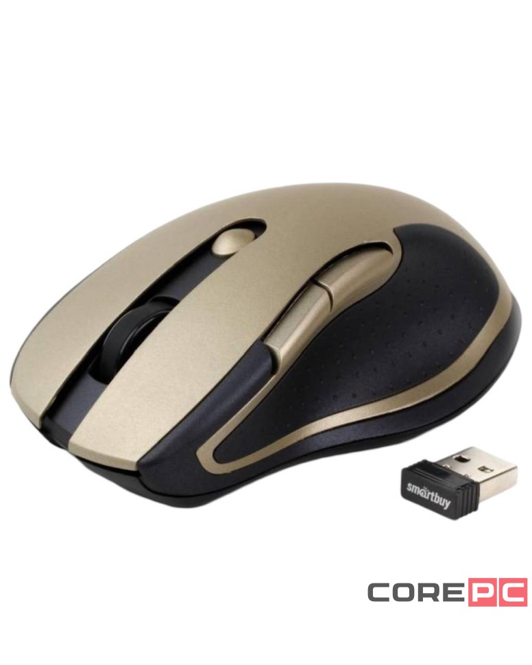 Мышь беспроводная Smartbuy 508AG USB/DPI 800-1200-1600/6 кнопок/1AA золотая (SBM-508AG-GD)