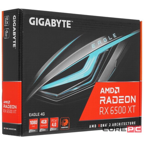 Видеокарта Gigabyte (GV-R65XTEAGLE-4GD) Radeon RX 6500 XT 4GB EAGLE