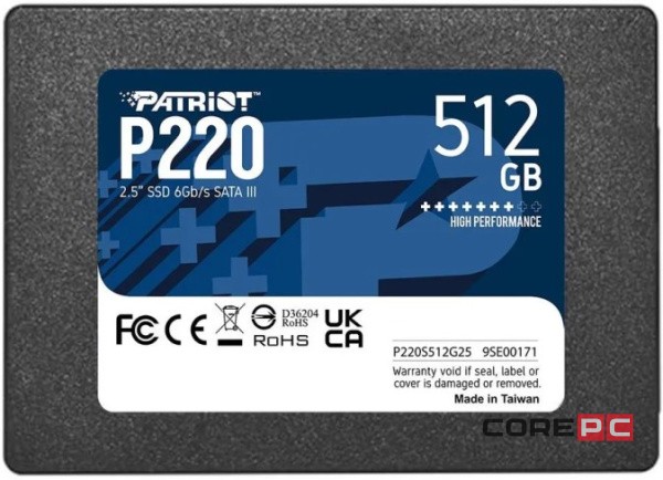 Твердотельный накопитель Patriot 512 Gb P220 (P220S512G25)