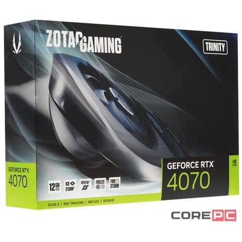 Видеокарта ZOTAC (ZT-D40700D-10P) GeForce RTX 4070 12GB TRINITY Black