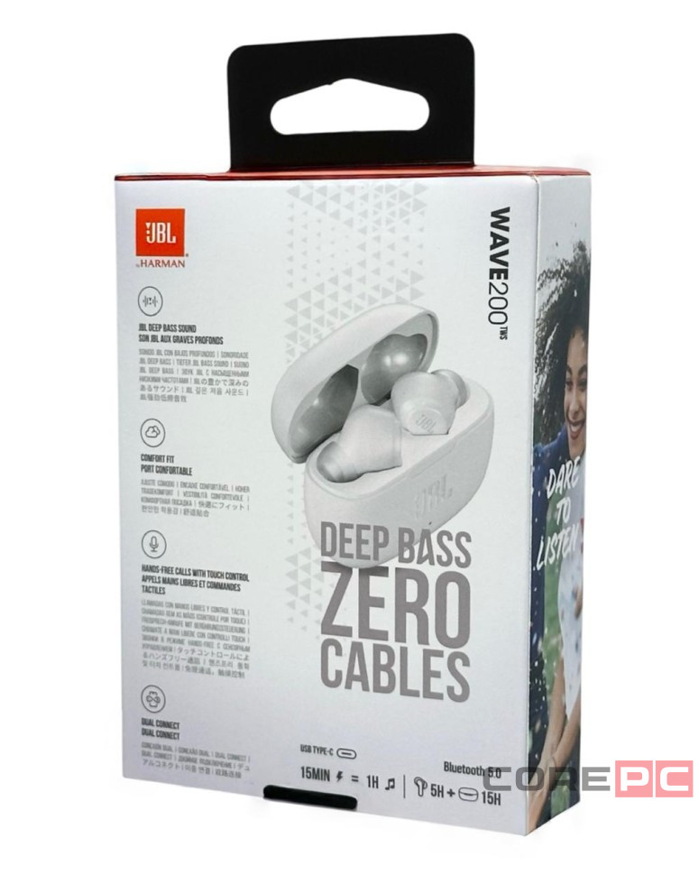 Беспроводные наушники TWS JBL Wave 200 TWS белая