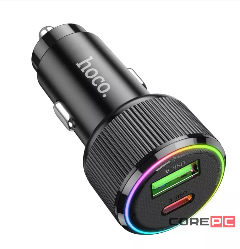 Автомобильное заряд. устр. Hoco NZ14A 1USB/1C 38W черный