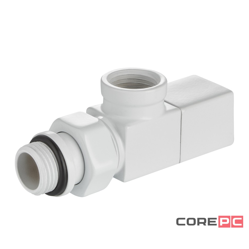 Набор дизайн-вентилей Royal Thermo CUBE, осевой (белый) 1/2quot;