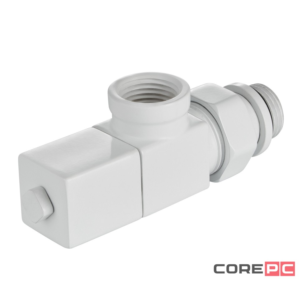 Набор дизайн-вентилей Royal Thermo CUBE, осевой (белый) 1/2quot;