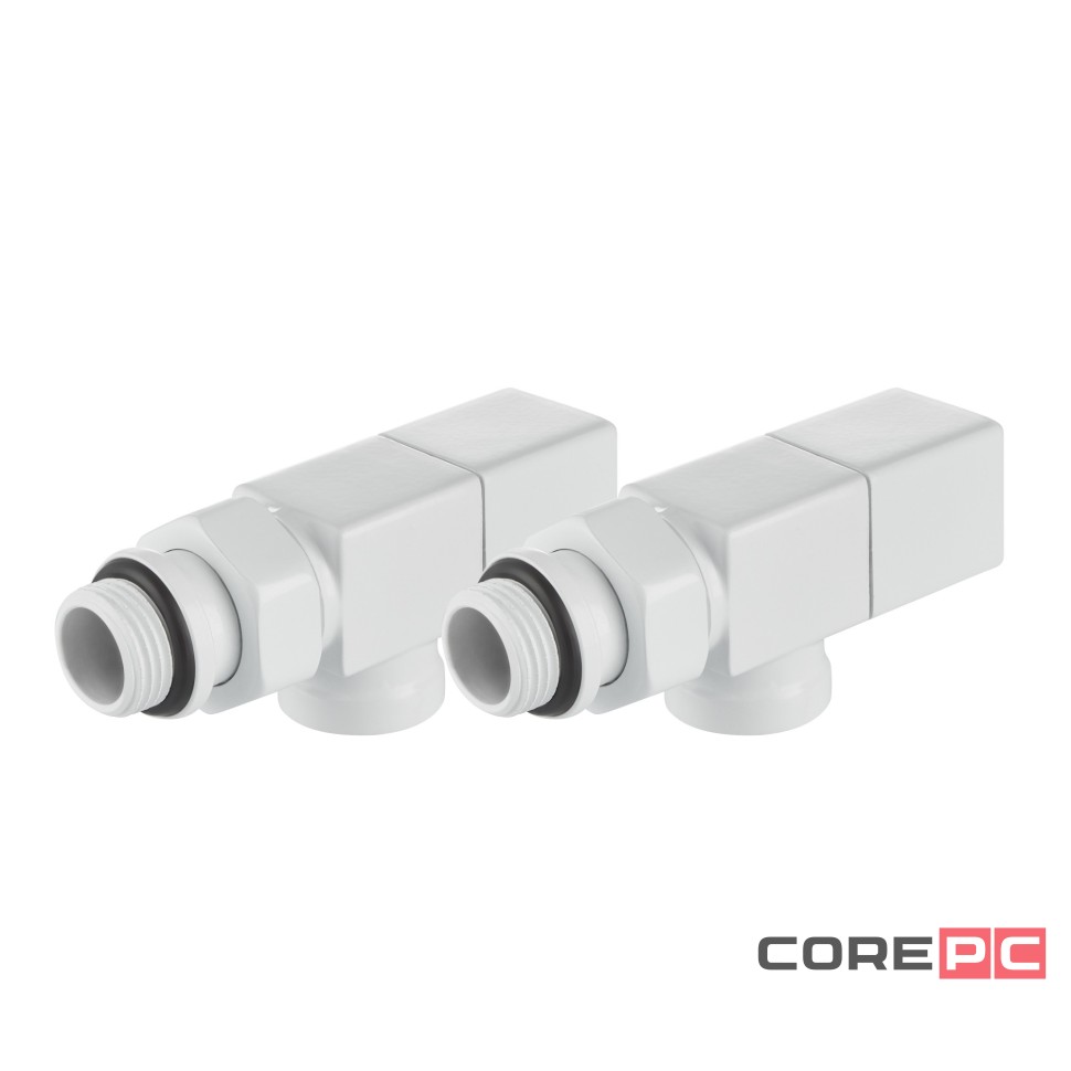 Набор дизайн-вентилей Royal Thermo CUBE, осевой (белый) 1/2quot;