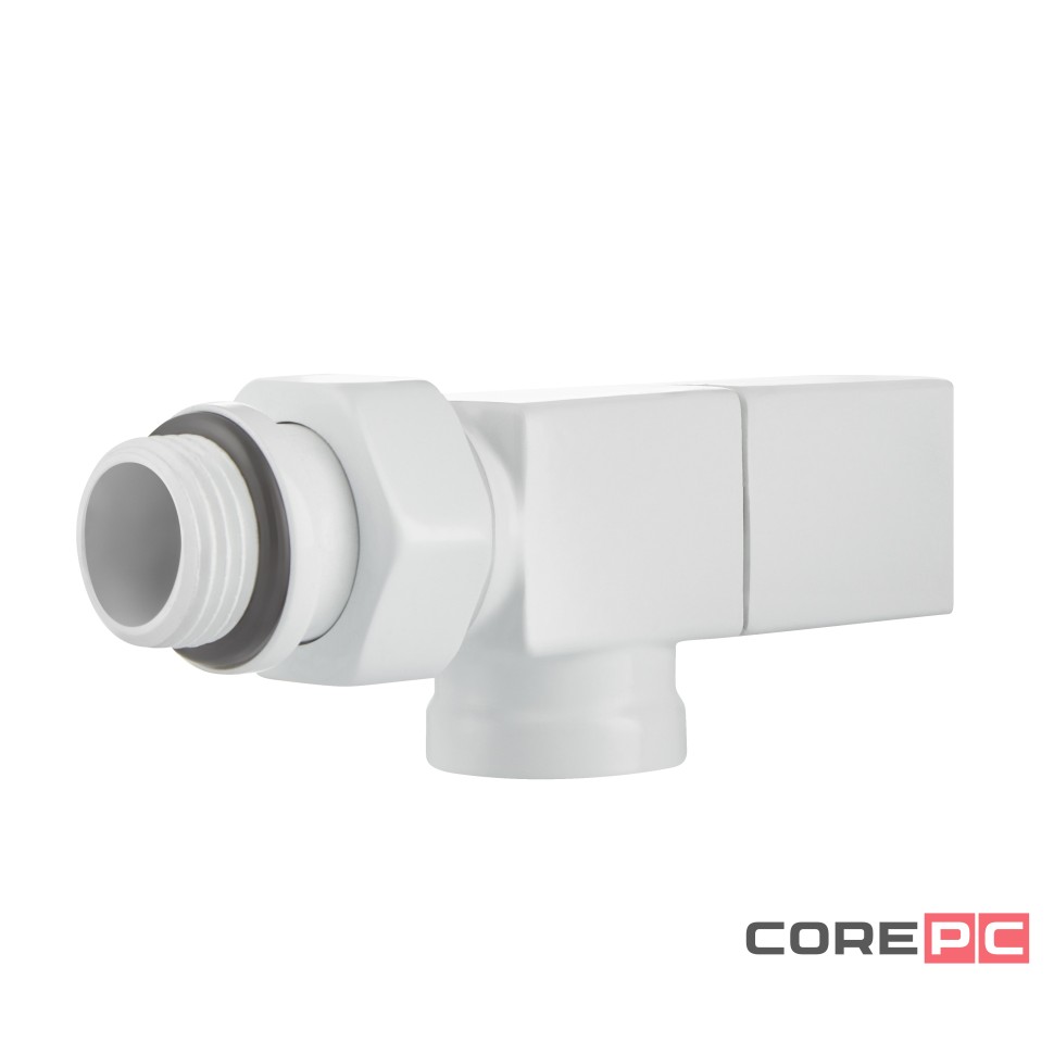 Набор дизайн-вентилей Royal Thermo CUBE, осевой (белый) 1/2quot;