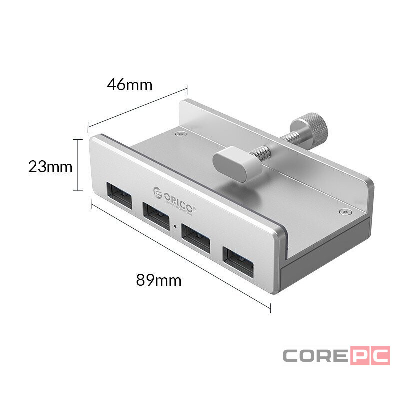 USB-хаб Orico MH4PU 4xUSB3.0 серебристый