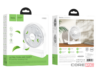 Портативный мини-вентилятор Hoco HX65 белый