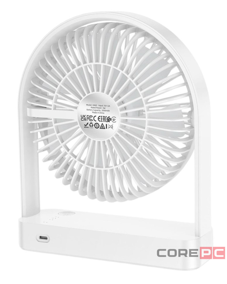 Портативный мини-вентилятор Hoco HX65 белый