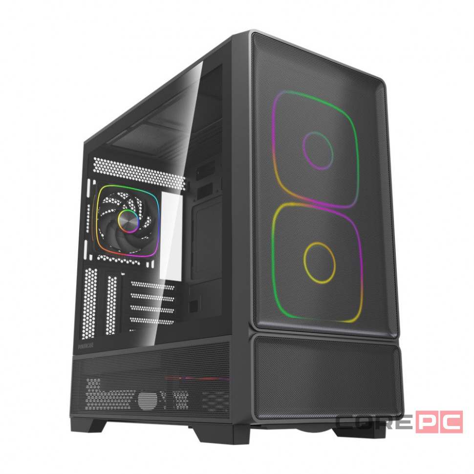 Компьютерный корпус Powercase AX5 TG ARGB Black (CJXA-A5)