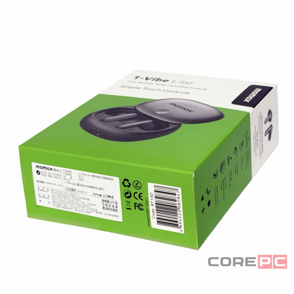 Наушники беспроводные Momax 1-Vibe Lite черные