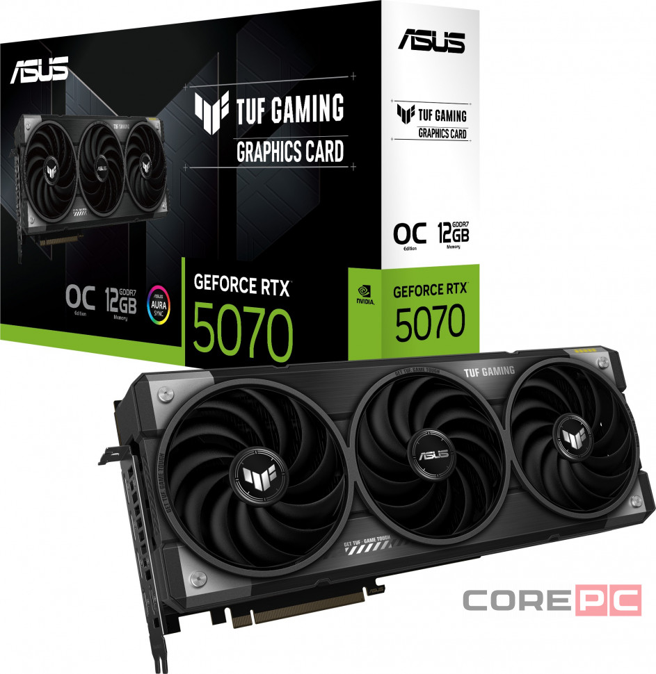 Видеокарта ASUS (TUF-RTX5070-O12G-GAMING) GeForce RTX 5070 12GB TUF GAMING OC 90YV0LZ0-M0NA00