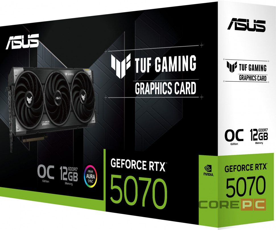 Видеокарта ASUS (TUF-RTX5070-O12G-GAMING) GeForce RTX 5070 12GB TUF GAMING OC 90YV0LZ0-M0NA00