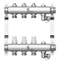 Коллектор Wester нерж. 1quot;-3/4 в сборе на 3 выхода с 2 заглушками, W903.3
