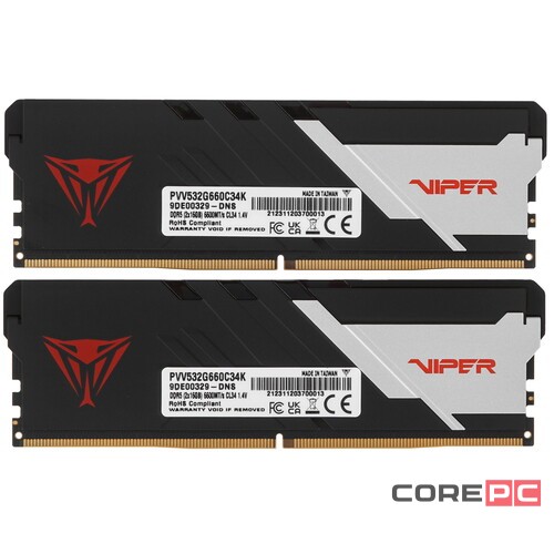 Оперативная память 32 Gb 6600 MHz PATRIOT VIPER VENOM (PVV532G660C34K)