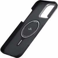 Чехол PITAKA Ultra-Slim Case для iPhone 16 Pro карбоновый кевлар (арамид) черно-серый в полоску