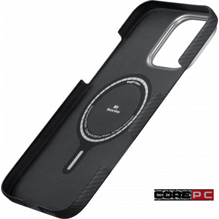 Чехол PITAKA Ultra-Slim Case для iPhone 16 Pro карбоновый кевлар (арамид) черно-серый в полоску