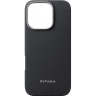 Чехол PITAKA Ultra-Slim Case для iPhone 16 Pro карбоновый кевлар (арамид) черно-серый в полоску