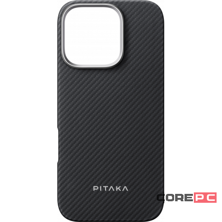 Чехол PITAKA Ultra-Slim Case для iPhone 16 Pro карбоновый кевлар (арамид) черно-серый в полоску