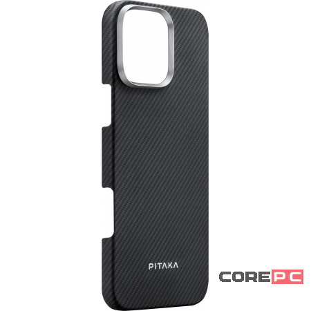 Чехол PITAKA Ultra-Slim Case для iPhone 16 Pro карбоновый кевлар (арамид) черно-серый в полоску