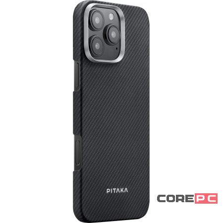 Чехол PITAKA Ultra-Slim Case для iPhone 16 Pro карбоновый кевлар (арамид) черно-серый в полоску