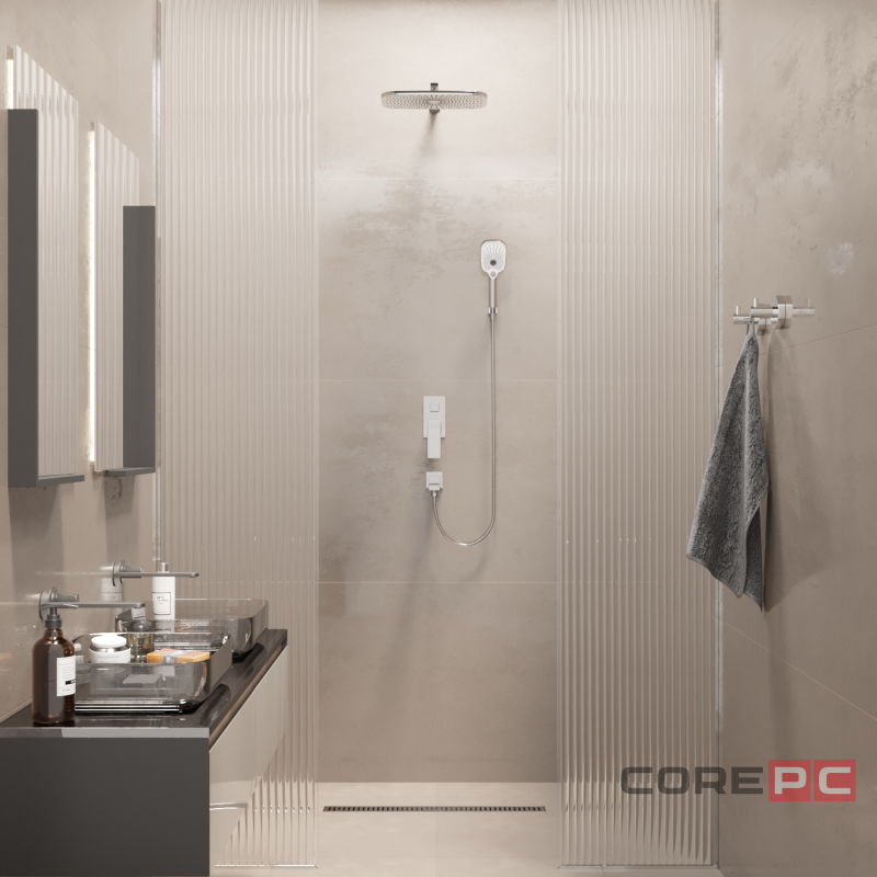Душевая система MIXLINE 35к МЛ42-083(ML42-083) Гранит лейка Троп. душ встраиваемая , хром АКЦИЯ