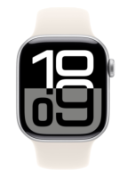 Apple Watch Series 10 42mm Silver Aluminum Case with Starlight Sport Band (S/M)