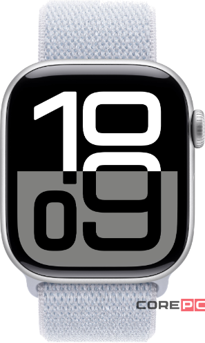 Apple Watch Series 10 42mm Silver Aluminum Case with Blue Cloud Sport Loop