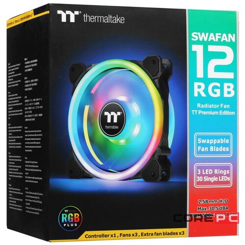 Комплект вентиляторов для корпуса Thermaltake SWAFAN 12 TT Premium Edition RGB CL-F137-PL12SW-A PWM