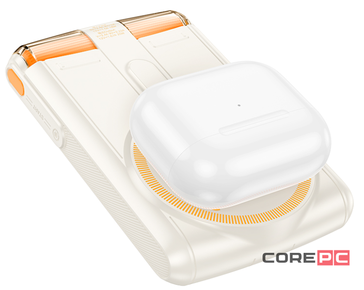 Внешний аккумулятор Hoco J127B Mecha MagSafe 10000mAh Type-C (белый)