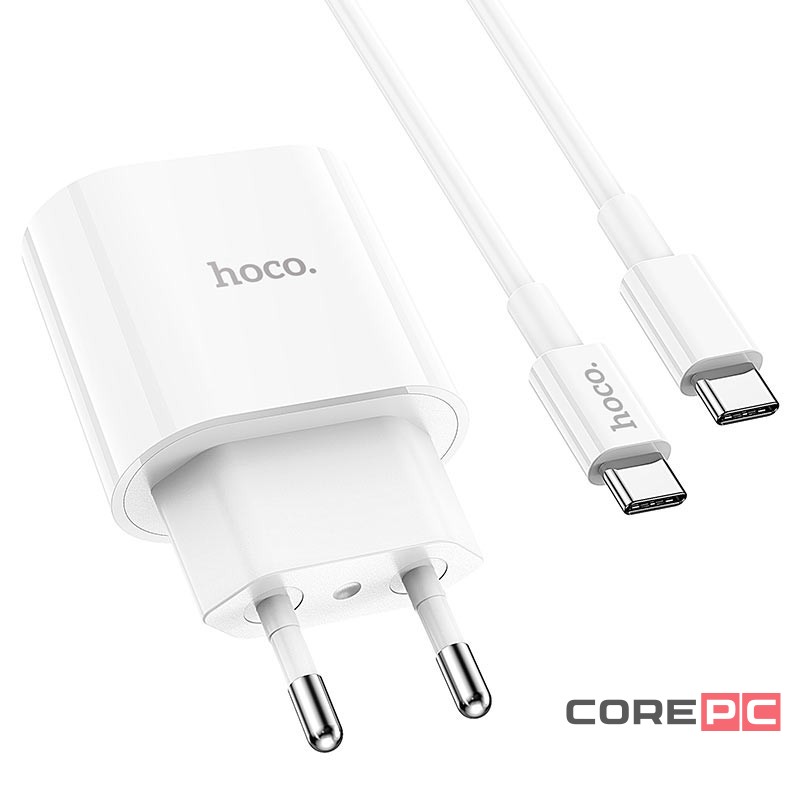 Сетевое зар. устр. Hoco C94A с шнуром Type-C на Type-C 1C 20W белое