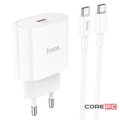 Сетевое зар. устр. Hoco C94A с шнуром Type-C на Type-C 1C 20W белое