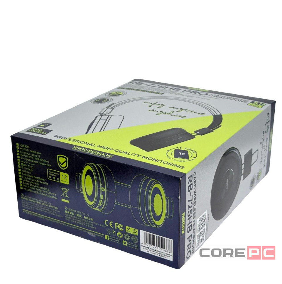 Стереонаушники Bluetooth полноразмерные Remax RB-725HB Pro BT5.1/400mAh/12ч черные