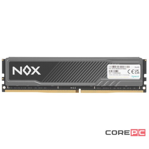 Оперативная память 16 Gb 3600 MHz Apacer NOX Black (AH4U16G36C25YMBAA-1)