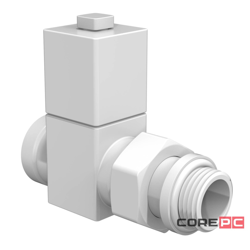 Набор дизайн-вентилей Royal Thermo CUBE, прямой (белый) 1/2quot;