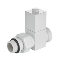 Набор дизайн-вентилей Royal Thermo CUBE, прямой (белый) 1/2quot;