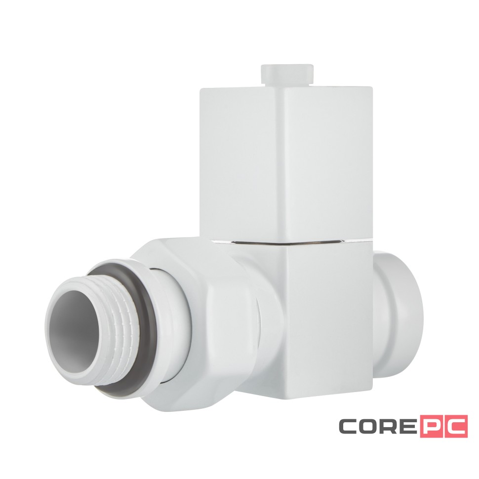 Набор дизайн-вентилей Royal Thermo CUBE, прямой (белый) 1/2quot;