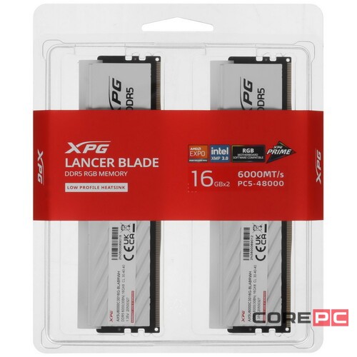 Оперативная память 32 Gb 6000 MHz ADATA XPG LANCER Blade RGB White (AX5U6000C3016G-DTLABRWH)