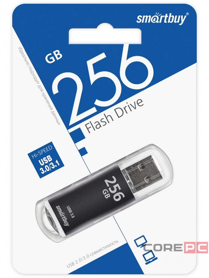 3.0 USB флеш накопитель Smartbuy 256 GB V-Cut Black (SB256GBVC-K3)