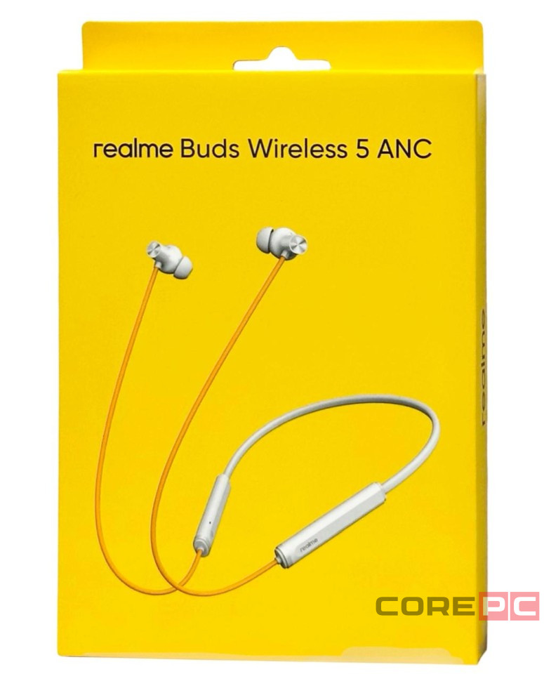 Беспроводные наушники Realme Buds Wireless 5 ANC серебристо-оранжевые