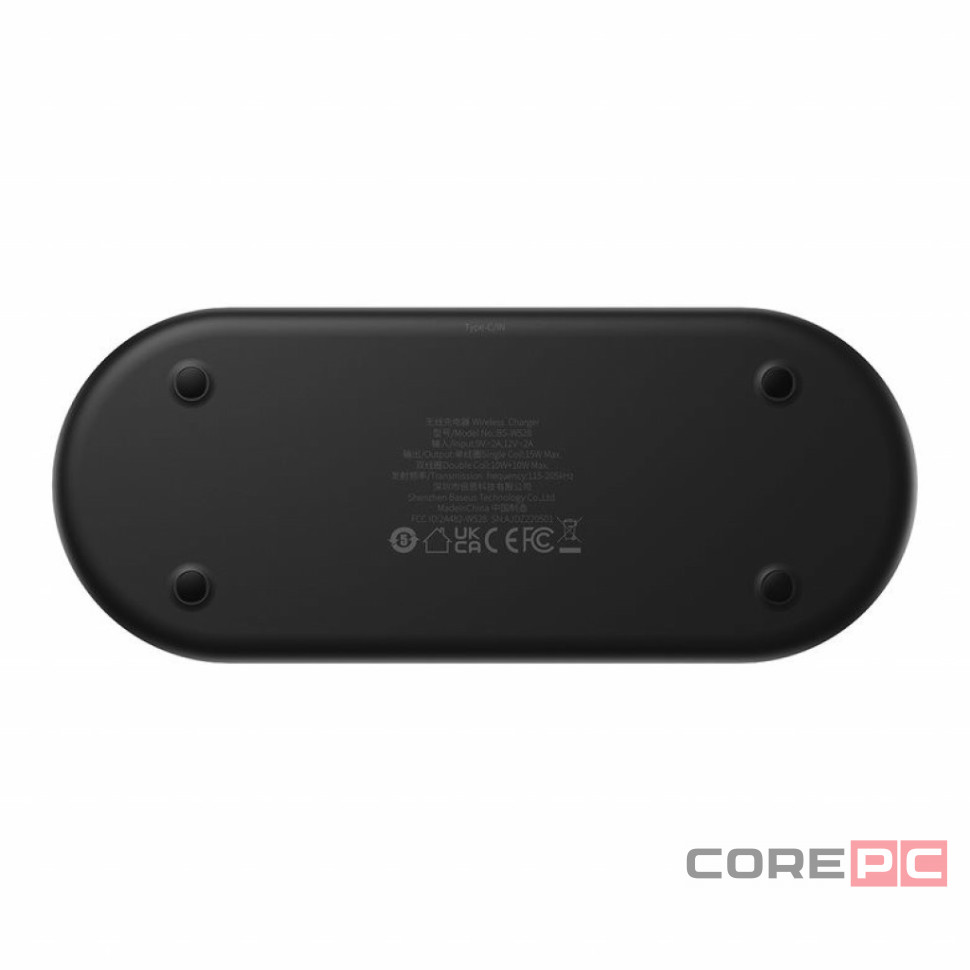 Беспроводное зарядное устройство Baseus LED Display 2in1 для Phone+Pods WXSX010101 черное