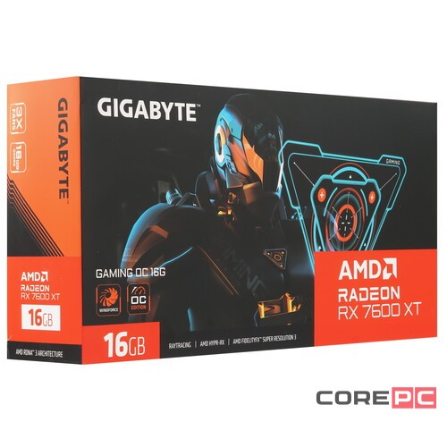 Видеокарта Gigabyte (GV-R76XTGAMING OC-16GD 1.1) Radeon RX 7600 XT 16GB GAMING OC