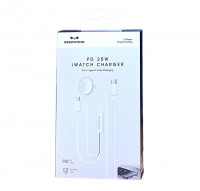 Беспроводное заряд. устр. Keephone 2в1 Apple Watch/Lightning PD 20W 1.2м белое